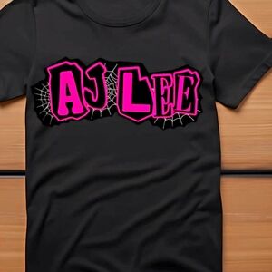Black T-Shirt with Pink Graphic